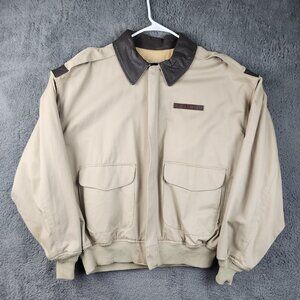 VTG Avirex Canvas Bomber Flight Jacket Large Type A-2 Army Air Force Full Sail